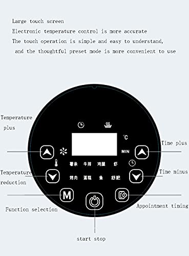 CJDM Heißluftfritteuse, visuelle elektrische Haushaltsfritteuse, 6,5-8L Multifunktions-Pommes-Frites-Maschine mit großem… – Bild 3