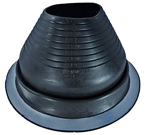 Conector de techo DEKTITE DF106B flexible intermitente de EPDM negro para tubos redondos
