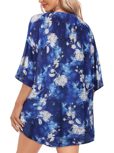 Image of Women Kimono Cardigans Casual Summer Tops Cover up Open Front Floral Print Resort Wear 2026