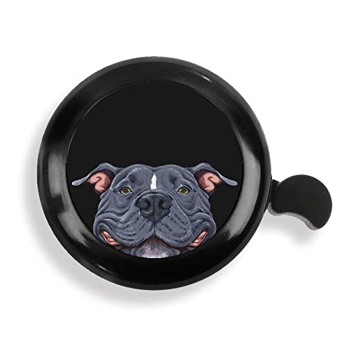WIRESTER Black Aluminum Round Bike Bell, Classic Ring Bicycle Bell, Bike Accessories Bell Ring for Adults Kids Girls Boys - Dog Cat Animal Cute Records