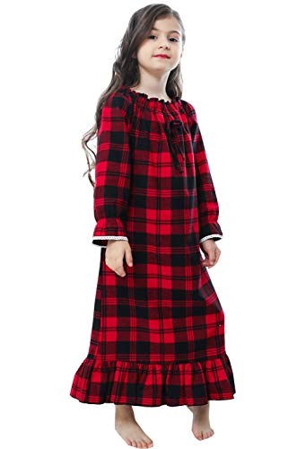Image of Girls Princess Nightgown,Winter Long Sleeve Flannel Nightdress Pajamas Dress Kids 3-12 Years