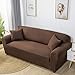 Jednoczęściowy Krój Rozciągliwy Pokrowce Na Kanapy, Elastyczna Tkanina Narzuta Na Sofę Uniwersalne Dopasowanie Antypoślizgowe Pokrowiec Na Sofę-czekolada-3 osobowa (190-230 cm)