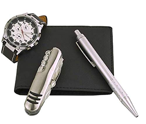 Michael John Coffret Montre Homme Ernest + Portefeuille + Stylo + Couteau Coffret Cadeau