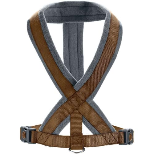 Hunter Hundegeschirr London Comfort, atmungsaktives 3D-Mesh, 2-Fach verstellbar, Sicherheitsverschluss, reißfest, leicht & pflegeleicht, Farbe: Braun, Größe: S-M/1