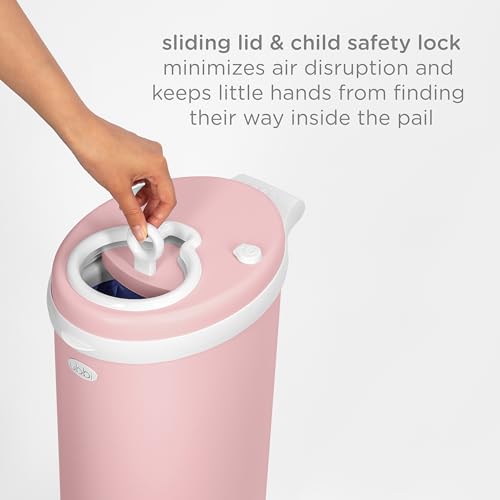 Image of Ubbi Stainless Steel Diaper Pail, Odor Locking, No Special Bag Required, Award-Winning, Registry Must-Have, Fig Blossom
