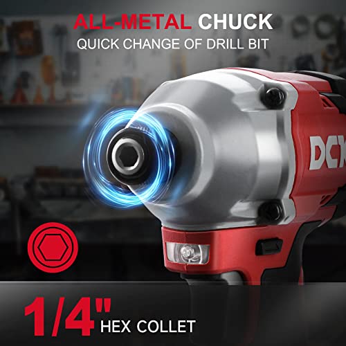 Dck Impact Driver, 20V Max Brushless Cordless Impact Driver Kit, 1600 In-Lb., 1/4" All Metal Hex, Variable Speeds, 4.0Ah Battery & Charger, 42 Pcs Bits, Power Impact Driver For Metal, Wood (Kdpl03-14) #TOP3