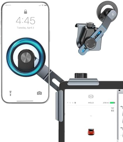 AiHiwvol For Qi2 15W Tesla Phone Mount Charger [Heat Restriction], Strong Suction Cups For Tesla Model Y/3 Screen Magsafe Car Wireless Charger For IPhone 17 16 15 14 13 12 Series - View #4