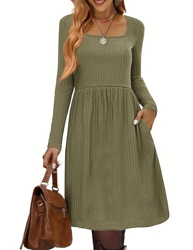 Zeagoo Fall Sweater Dress 2025 Casual Long Sleeve...