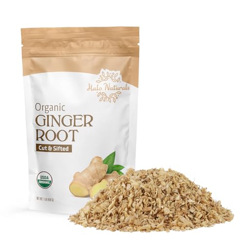 Halo Naturals Organic Ginger Root Cut & Sifted, 1 Pound