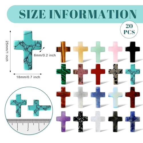 QINJIEJIE 20 Stück Kreuz Edelstein Taufgeschenke für Mädchen und Jungen, Kommunion Kreuze Christliche Geschenke Kreuz Deko Gastgeschenke Taufe Andenken