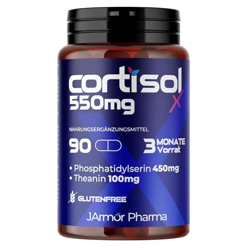 Phosphatidylserin 450mg & L-Theanin 100mg aus Grüntee | 90 Vegane Kapseln 3 Monatsvorrat Pflanzliche HPMC Hochdosiert Ohne unnötige Zusatzstoffe Jarmor Pharma