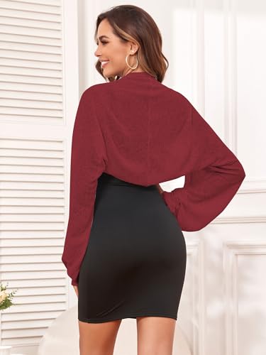 Image of ZAFUL Women's Sheer Shrug Y2K Long Sleeve Cardigans 2026 Irregular Tie Front Bolera