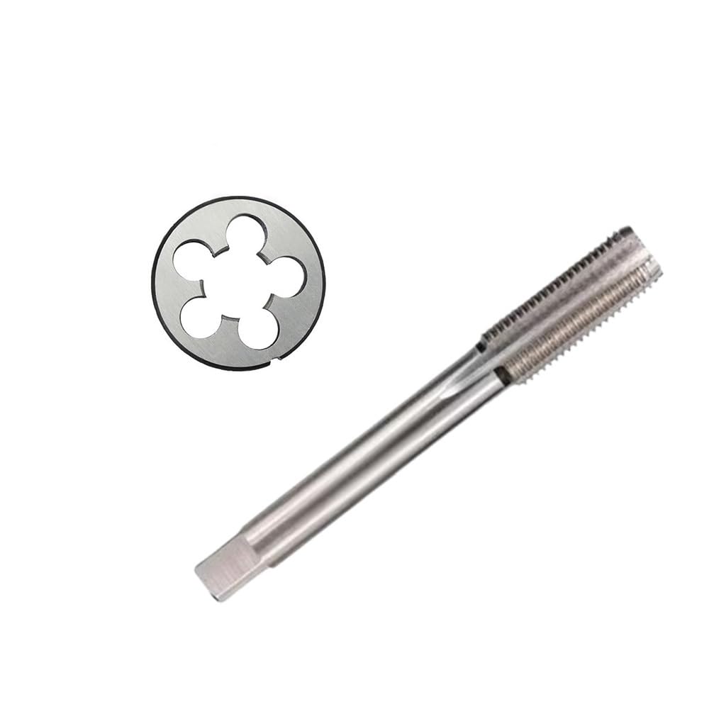 Matriz de rosca redonda，Matriz redonda métrica， Juego de 2 machos y terrajas, machos de roscar métricos a izquierdas M3-M20, machos de roscar rectos, adecuados for máquinas, machos de roscar redondos,