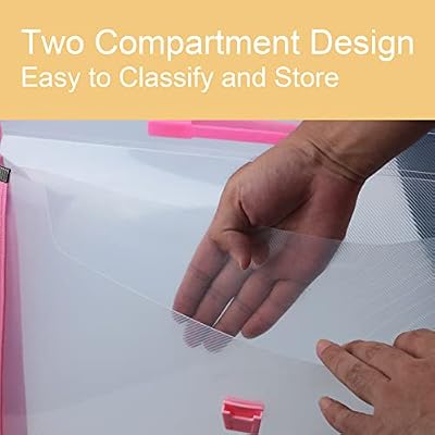12x16.5 Portfolio A3 PP Plastic Transparent Oxford Cloth Edge Waterproof Pink 1 Pack