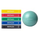 ZOETOUCH Small Yoga Excersize Ball and Resistance Bands Set for Women, Men, Working Out, Pilates Ball, Loop Bands Exercise Ball, Workout Equipment, for Strength Training,Physical Therapy
