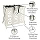 WENKO Wäschesammler Trio, Wäschekorb 3 Fächer, mit Tragegriffen, Aluminium-Gestell, faltbar, 130 Liter Volumen, (B x H x T): 63 x 57 x 38 cm, Beige