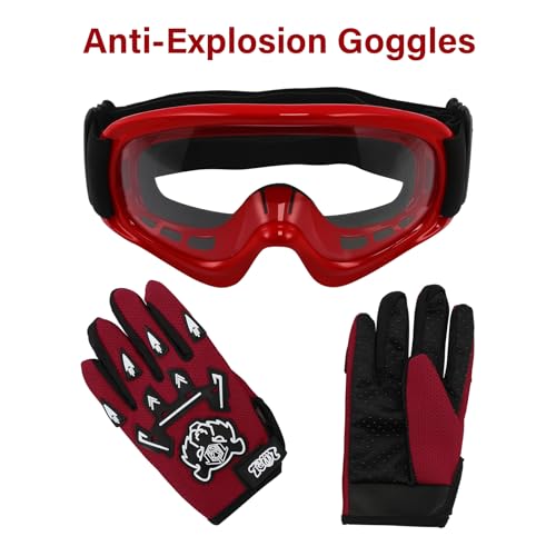 Image of XFMT Youth Dirt Bike Helmet DOT Kids Full Face Helmet for Motocross ATV Off-Road Street Bike Four Wheeler with Goggles & Gloves, Spray Graffiti X-Large