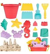 Strand-Sandspielzeug Set Für Kinder – Mit Faltbarem Eimer, Burgformen & Meerestieren – 16-teilig Für Strand & Sandkasten