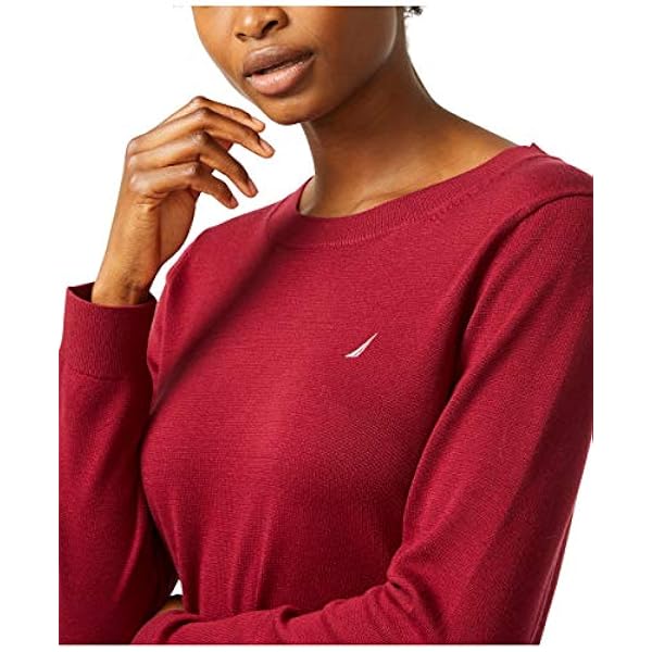 Nautica Women's Super Soft Crew Neck Sweater Suter para Mujer