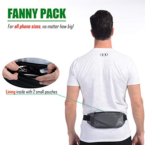 USHAKE Running Belt,Men or Women Ultra Light Bounce Free Waist Pouch Bag Fitness Workout Belt Sport Waist Pack Exercise Waist Bag for iPhone Samsung LG in Running Gym Marathon (Grey) - Thumbnail 3