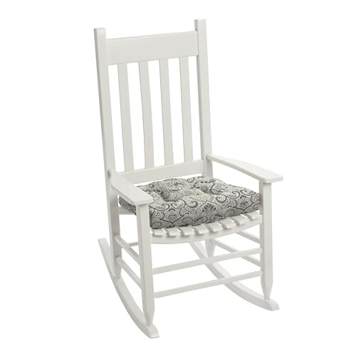 Image of Arden Selections Rocking Chair Cushion, 21 x 21, Rain-Proof, Fade Resistant, Cushion for Rocking and Outdoor Chairs 18 x 20, Neutral Aurora Damask (Pack of 4)