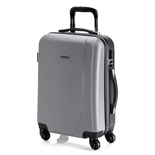 ITACA - Maletas de Viaje Cabina - Maletas de Cabina con 4 Ruedas - Maletas de Viaje Pequeñas Ligeras. Trolley Cabina Equipaje de Mano. Maleta Cabina con Candado de Combinación 71150, Plata