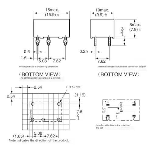 Relé de 5 pines con alta capacidad de conmutación 12V 2