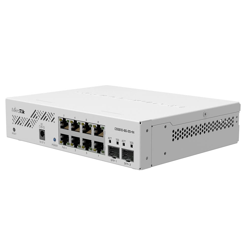 Mikrotik CSS610-8G-2S+in Cloud Smart Switch 8X Gigabit Ethernet Ports 2X SFP+ Ports for 10G Fiber and PoE-in (B093QJCWBT) Amazon Price History, Amazon Price Tracker