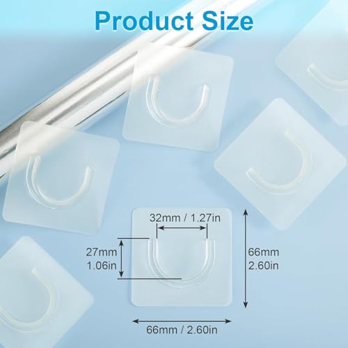 Image of REWOP Adhesive Wall Hooks for Heavy Items Stainless Steel, PVC, ABS Nail Free Seamless Adhesive Non-Trace No Drilling Installation Hanging, Waterproof Screws Wall Hook (U Shape Hooks, 20)