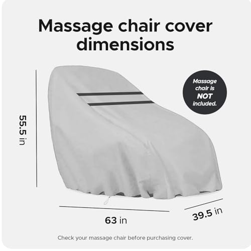 Image of Massage Chair Cover - Full Body Protector for Massage Chair - Dustproof & Scratch-Proof for Pets, Cats & Dogs - Polyester Material (Silver)