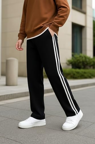 Image of dockstreet Men's /Unisex Open Bottom Drawstring Pure Cotton Stretchable Baggy Jogger Pants