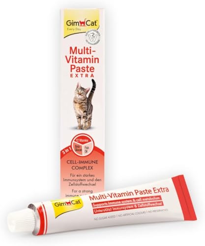 Image of DynamicSales (India) GimCat Multi-Vitamin Extra Paste for Cats | Immunity, Skin & Coat Support | Cat Treats | Enriched with Vitamins, Biotin & Taurine | Suitable for All Life Stages | 50 g