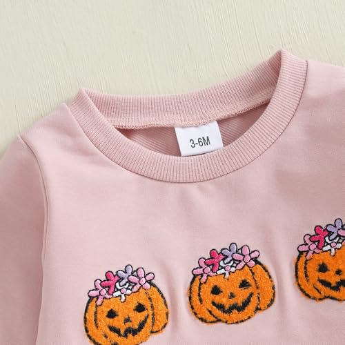 Toddler Baby Girl Halloween Outfit Pumpkin Long Sleeve Sweatshirt and Bell Bottoms Flare Pants Halloween Clothes4