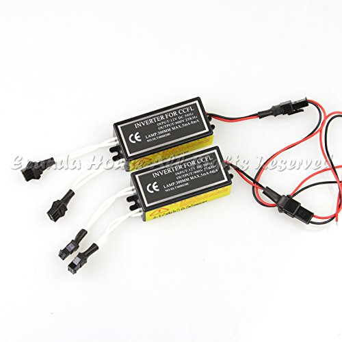 EpandaHouse 2PC CCFL Halo Ring Angel Eye Lights Inverter Ballast 12V Input