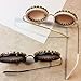 BESPORTBLE Retro Rivet Studded Sunglasses for Women, Black Frame Vintage round Eyewear with Rhinestones, Fashion Party Sunglasses for Carnival and Performance