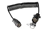 Kabel: 7x 0,75mm² SWV 400041 Anhänger Spiralkabel Stecker - Steckdose 3,5m Verlängerung 7 polig