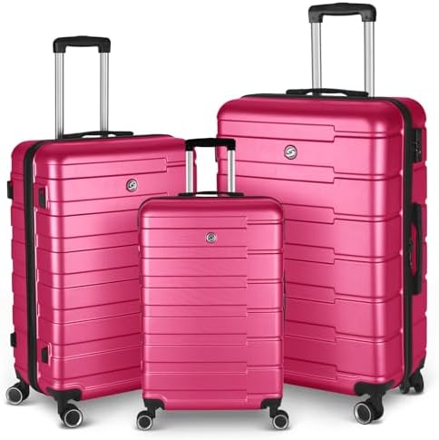 Wqzlyg Luggage Sets 3 Piece ABS Hardside