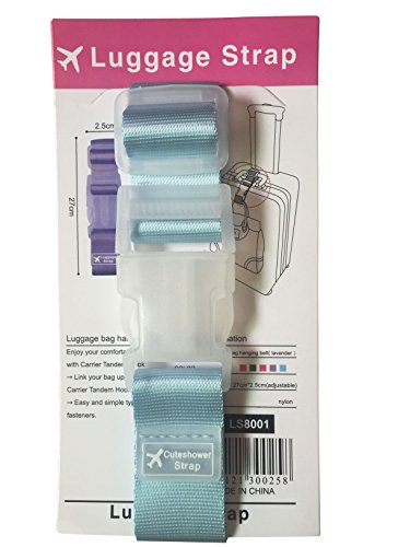 Cuteshower 旅行用品 旅行便利グッズ 海外旅行グッズ 手荷物 荷物整理 荷物固定ベルト かばん備品 トラベル手荷物まとめベルト 水色