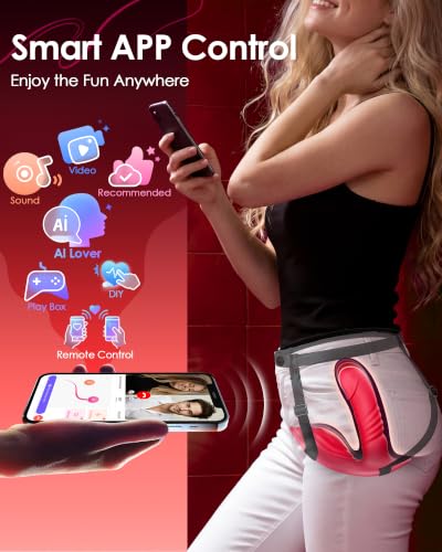 Image of Toendi Riding Grinding Thrusting Dildo Vibrator for Women Couple Sex Toys | Wearable Strap-On Thrusting & Vibrating Dildo Rose Sex Toy, Hands-Free Remote & App Control, Soft Touch, Chastity Devices