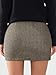 EXLURA Womens Tweed Bodycon Mini Skirt High Waist Side Zipper Fall Trendy Pencil Short Skirts Business Casual Outfits Pockets Brown