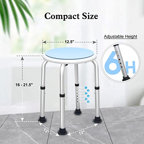 Bcareself Bathroom Swivel Shower Stool 360 Degrees Bathtub Shower Seat Comfortable Bathing Solution For Elderly & Disabled, Adjustable Height, Non-Slip Feet,Tool Free Assembly #TOP3