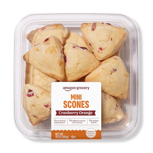 Amazon Grocery, Cranberry Orange Mini Scones, 10 Oz, Frozen (Previously Fresh Brand, Packaging May Vary)