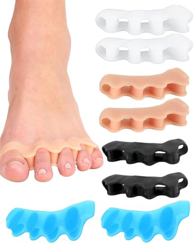 KGDUYC 4 Pares Separadores de Dedos de Los Pies,Separador Dedos Pie Silicona,toe spacer，Separador Dedos Pie Juanete Toe Spacer, Ajuste Ballet Yoga Atletas Hombre y Mujer para Todos los Pies