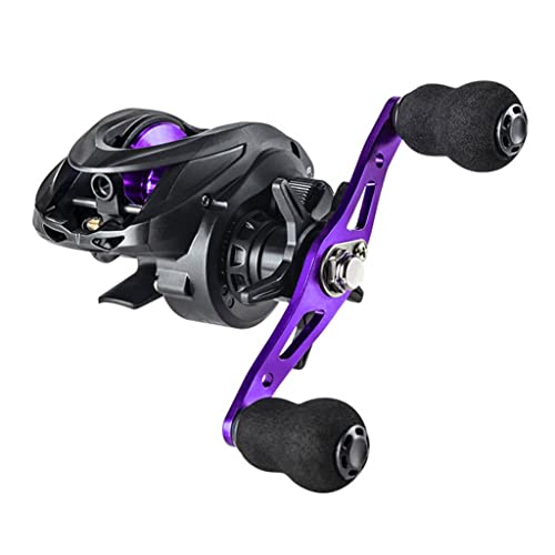 ELzEy Moulinet De Pêche en Mer Moulinets Baitcasting Design Compact Moulinet de pêche Baitcaster Système de freinage à 10 aimants Accessoires de Pêche à Roue (Color : AC2000 Purple, Size : Right Han