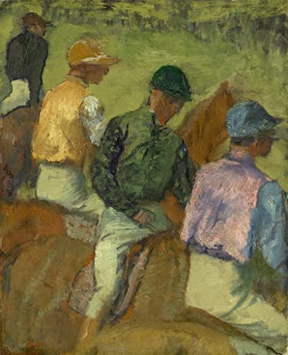 Toile Quatre Jockeys Edgar Degas affiche impression murale pour décoration salon 60x90cm