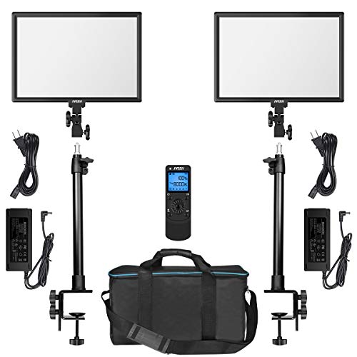 IVISII Desk Mount LED Video Light Kit, 2-Pack Photography Lighting with C-Clamp Stand, Dimmable Bi-Color 3000K-8000K Panel Light for YouTube TikTok Game Live Stream Video Conference - Thumbnail 7