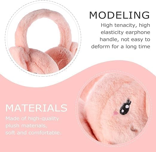 Image of Women's Winter Plush Earwarmer Bunny Earmuffs with Moving Jumping Rabbit Ears Headbands Winter Ear Warmers for Women Girls