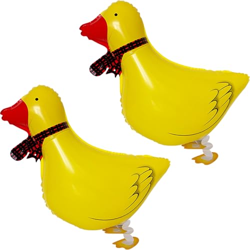 Gleemix 2 Stück Airwalker Ballon Ente, Helium Luftballon Tiere, Bauernhof Geburtstag Deko, für Deko Kinder Geburtstag Party, Partydeko, 66x45cm