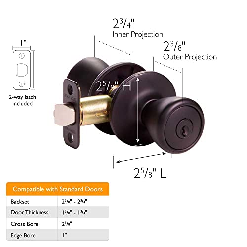 Design House 779272 Tulip Keyed Entry Door Knob Matte Black #TOP3