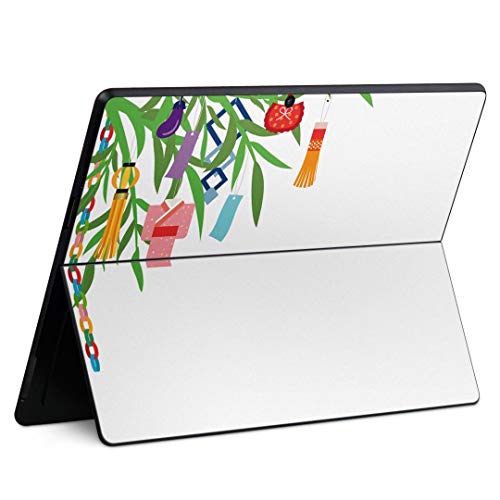 igsticker Surface Pro X 専用スキンシール サーフェス プロ エックス ノートブック ノートパソコン カバー ケース フィルム ステッカー アクセサリー 保護 015445 笹 七夕